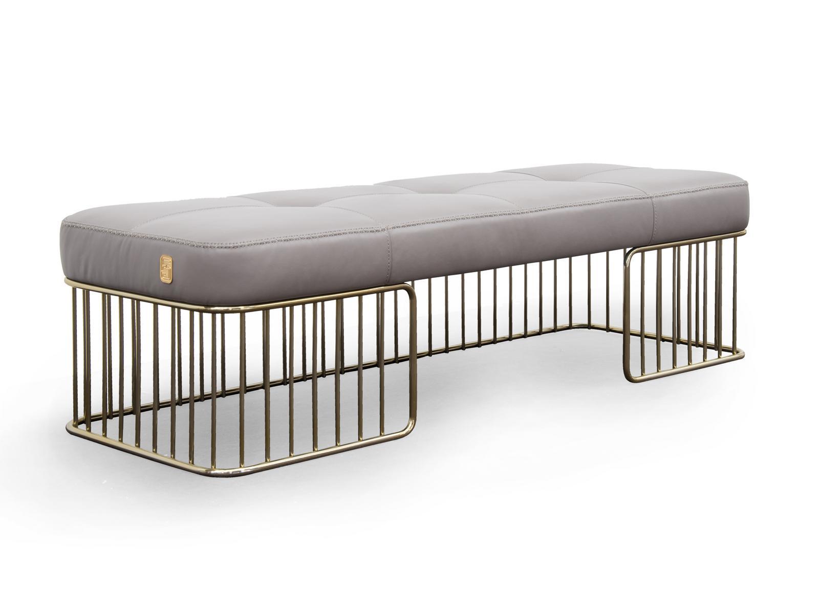 Upholstered leather bench | Charleston by Formitalia