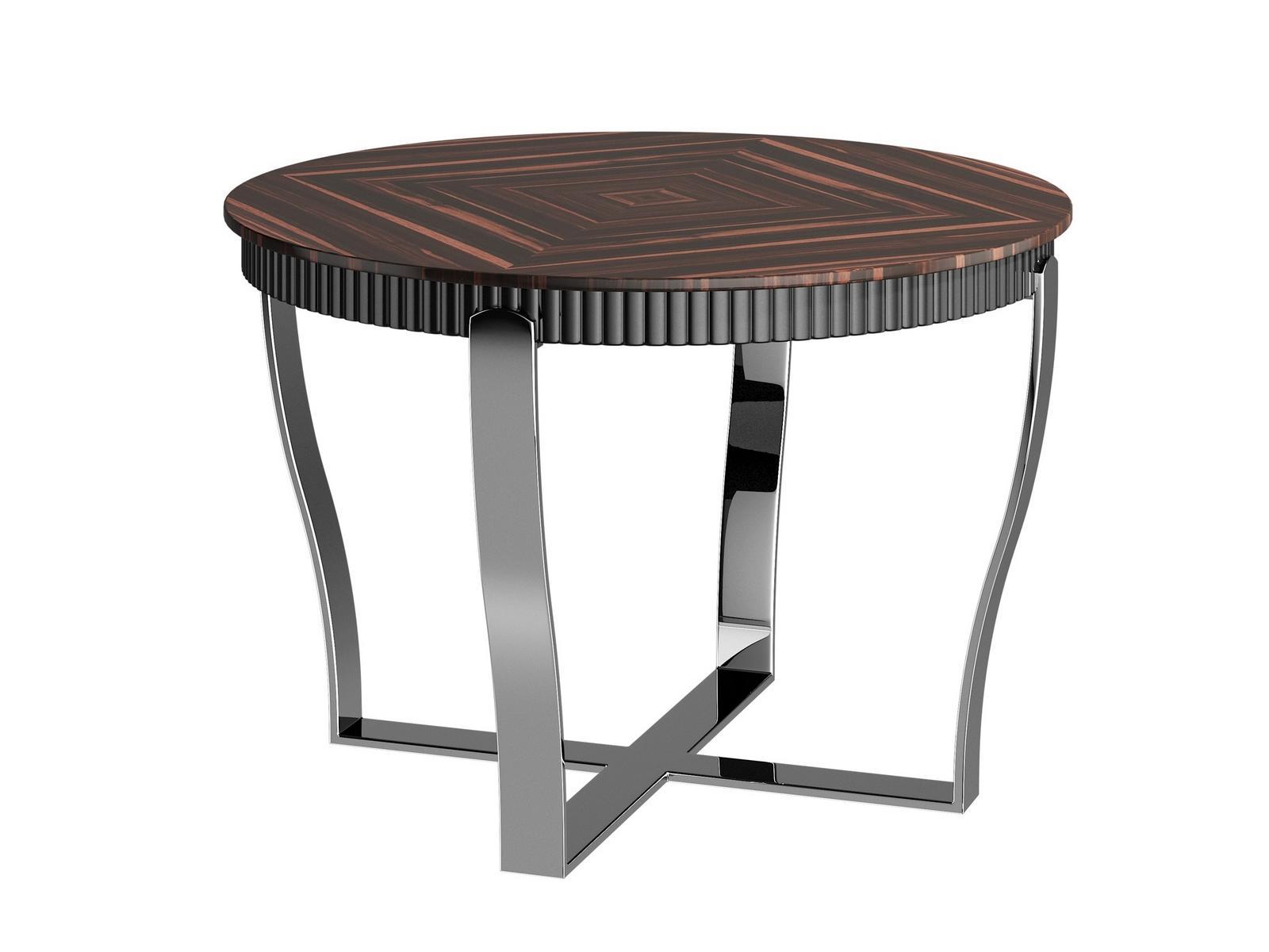 Round steel and wood coffee table | Aristo L by Capital Collection