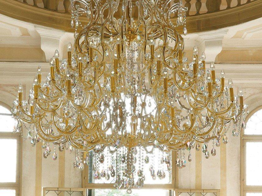 Painted metal chandelier with crystals | Maria Teresa Ve 910 by Masiero