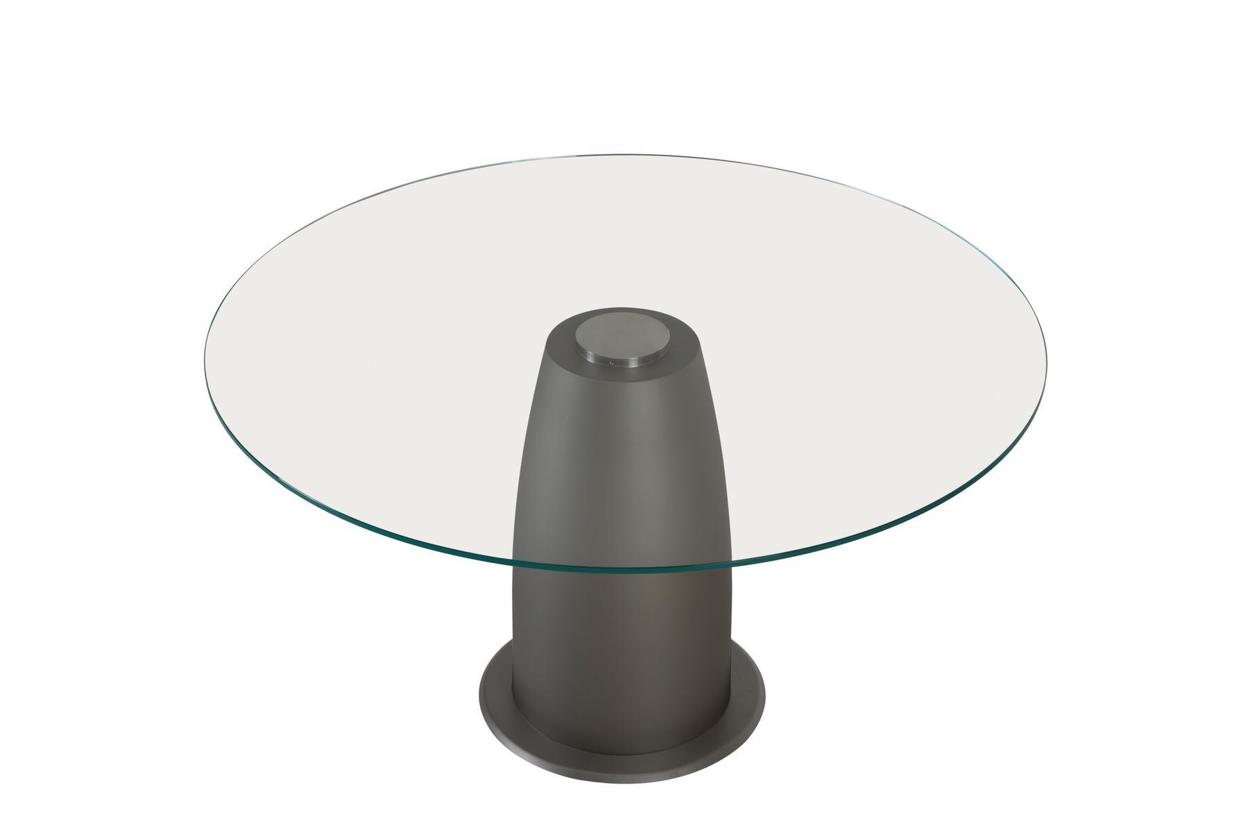 Round glass table with painted steel base | Duca by Tonin Casa