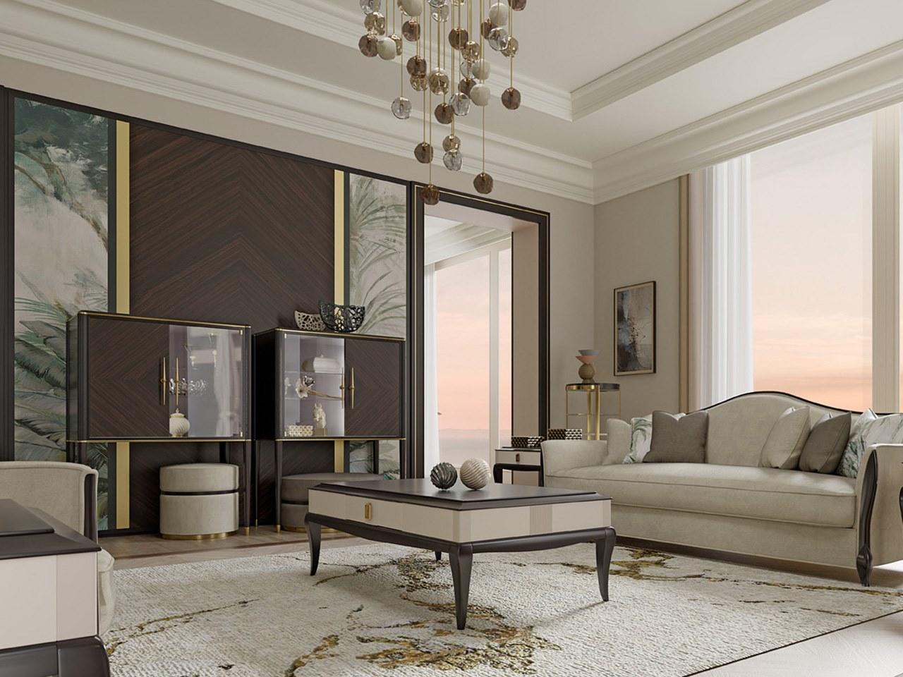 Walnut display cabinet with integrated lighting | Pr.542 by Stella del Mobile