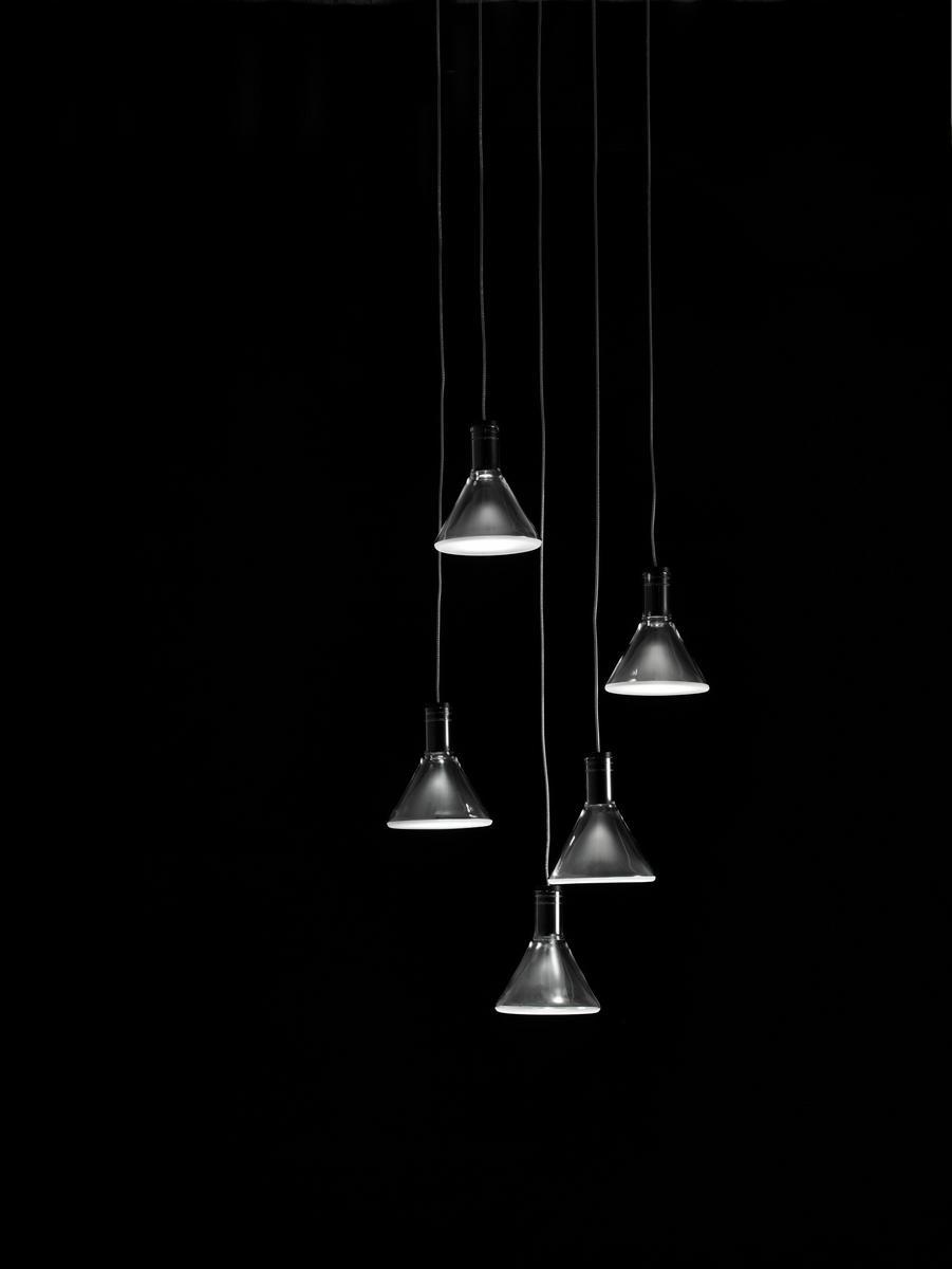 LED Borosilicate glass pendant lamp | Multispot Polair by Fabbian
