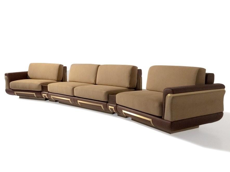 Sectional curved leather sofa | Adone by Mantellassi 1926