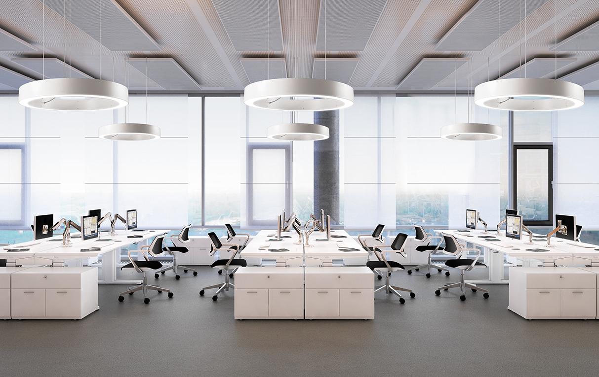 Direct-indirect light aluminium pendant lamp | Golden Ring by Panzeri