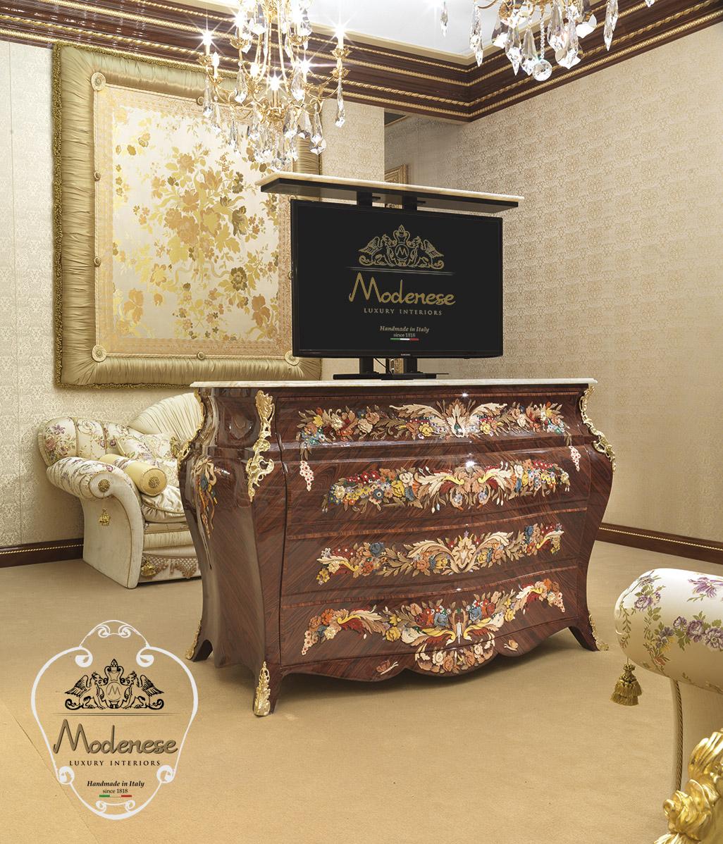 Retractable wooden TV cabinet | 14659 by Modenese Gastone