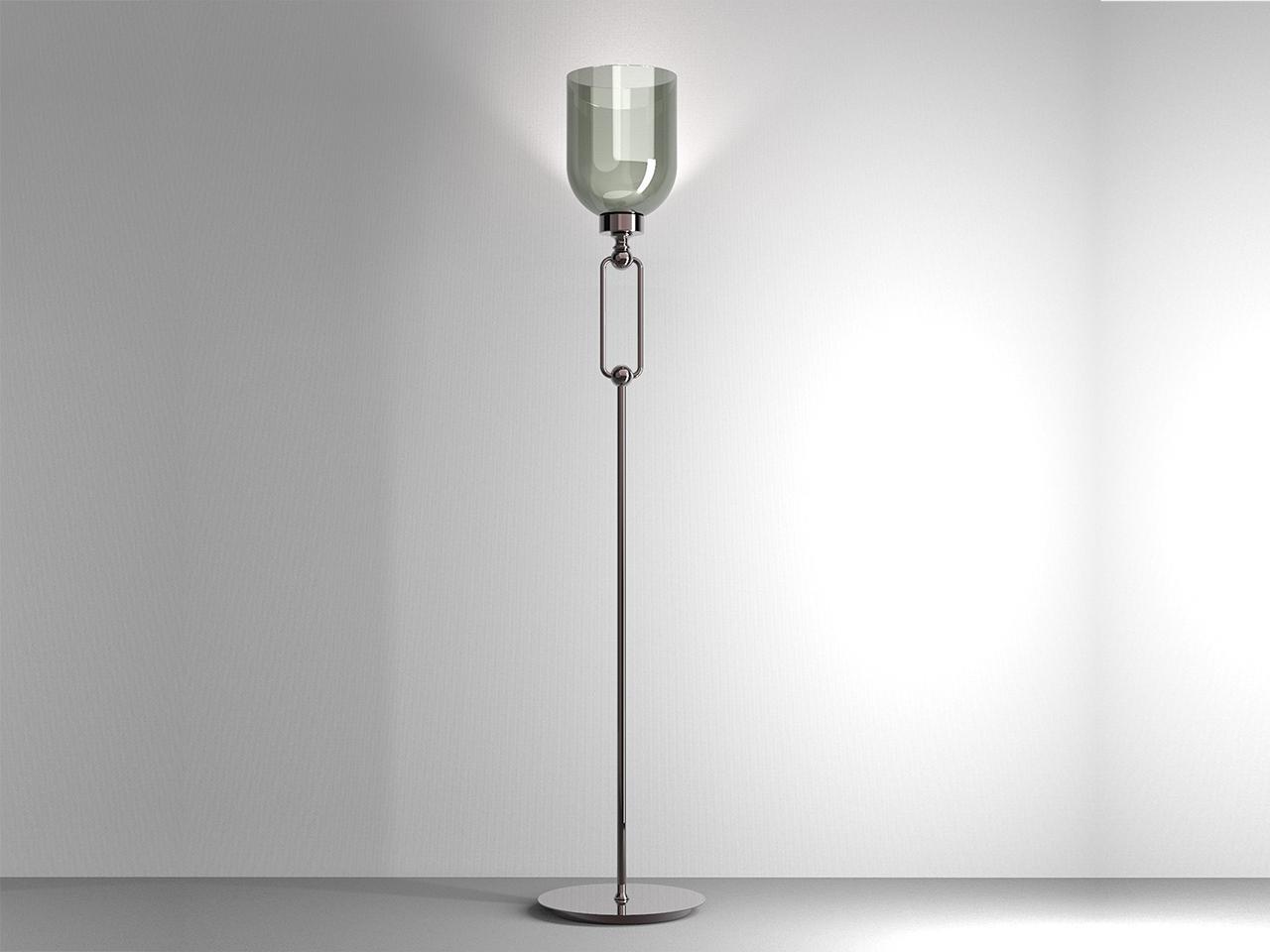 LED blown glass floor lamp with dimmer | Valentina 4025/p by Italamp