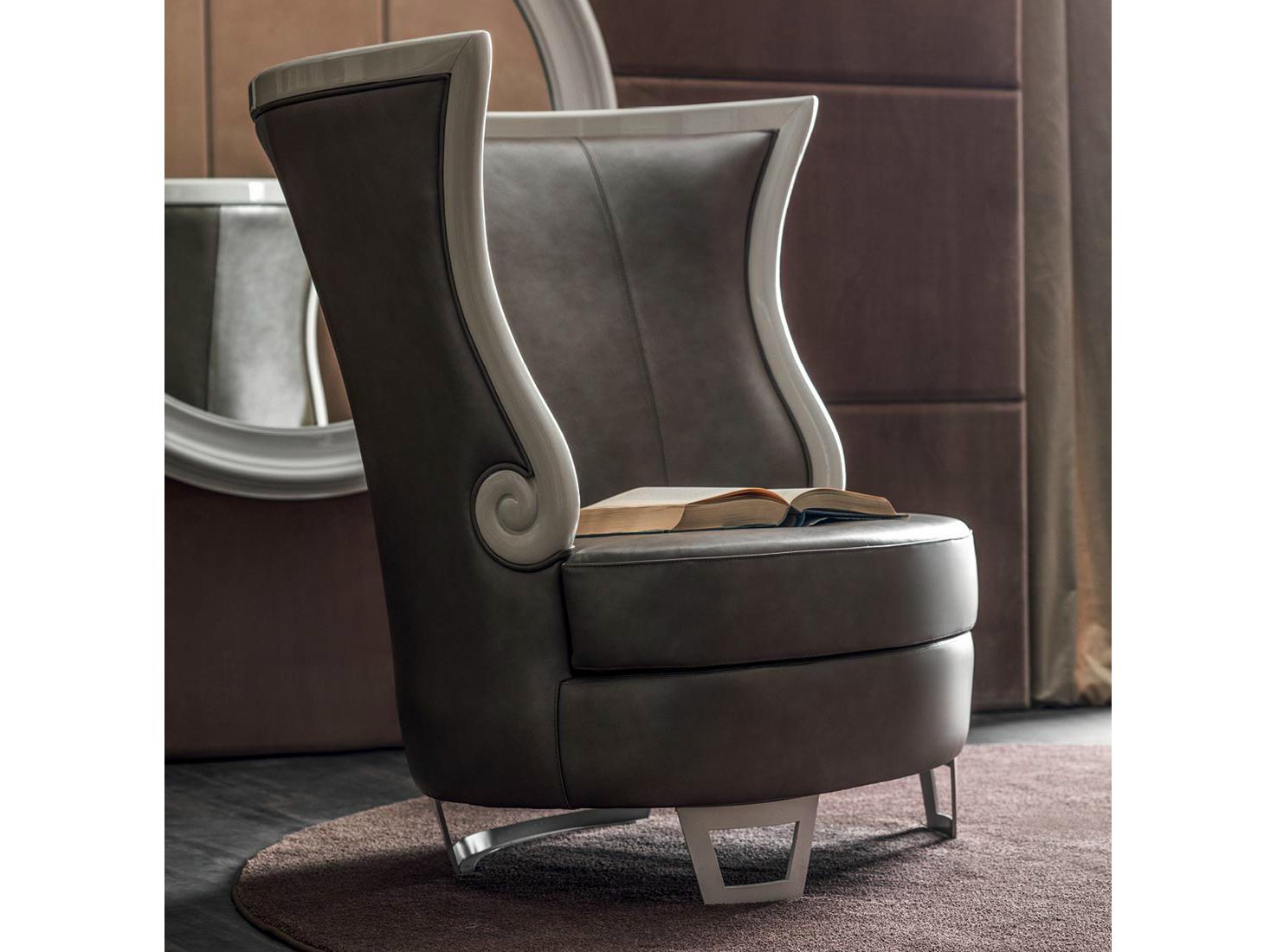 Leather armchair with armrests | Gaudì by Corte Zari