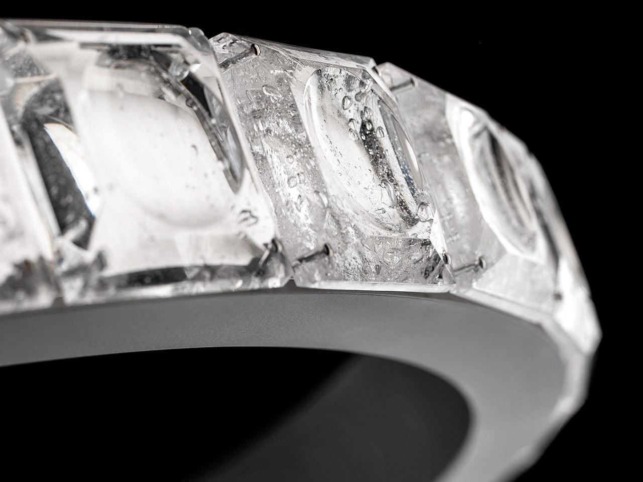 LED glass and metal pendant lamp with crystals | Aura by Italamp