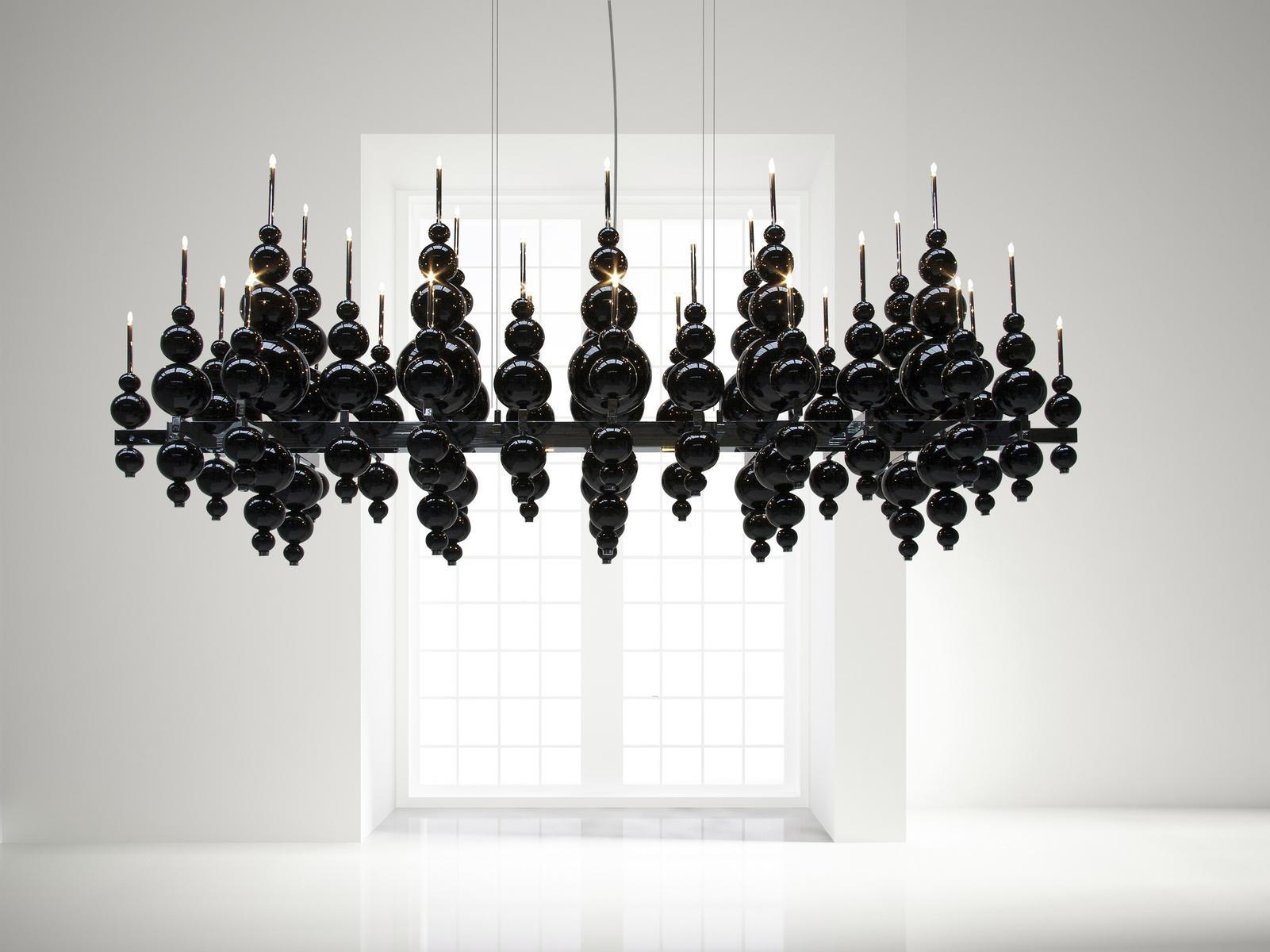 Direct-indirect light glass pendant lamp | Tears From Moon H34+4 by Ilfari