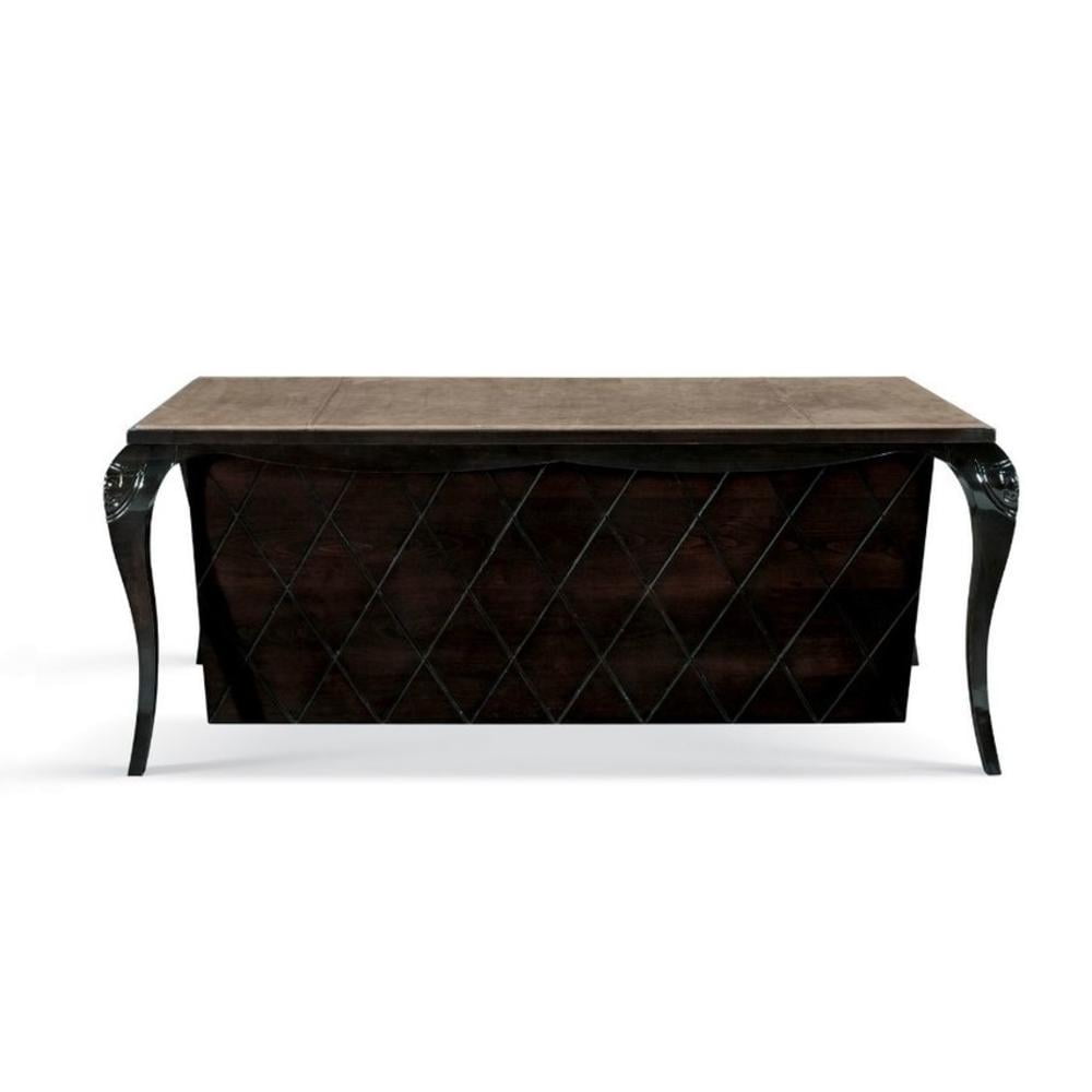 Rectangular leather writing desk with drawers | Gatsby by Cavio