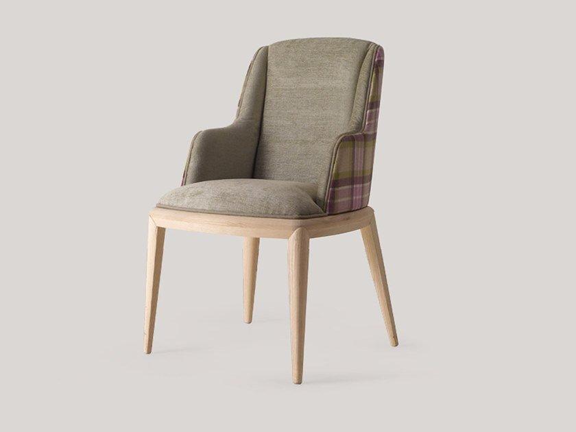 Upholstered fabric chair with armrests | Darrel by Volpi