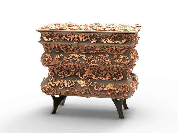 Wooden bedside table with drawers | Crochet by Boca Do Lobo