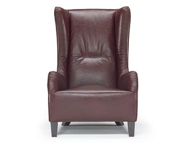 Leather armchair with armrests | Marlene by Natuzzi Italia