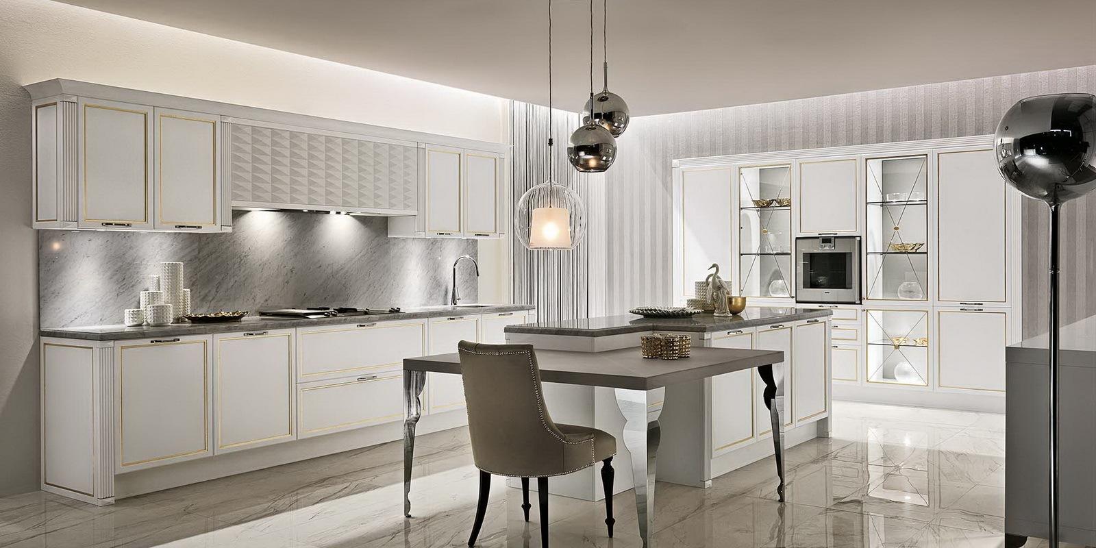Lacquered kitchen with integrated handles Aster Cucine Luxury Glam