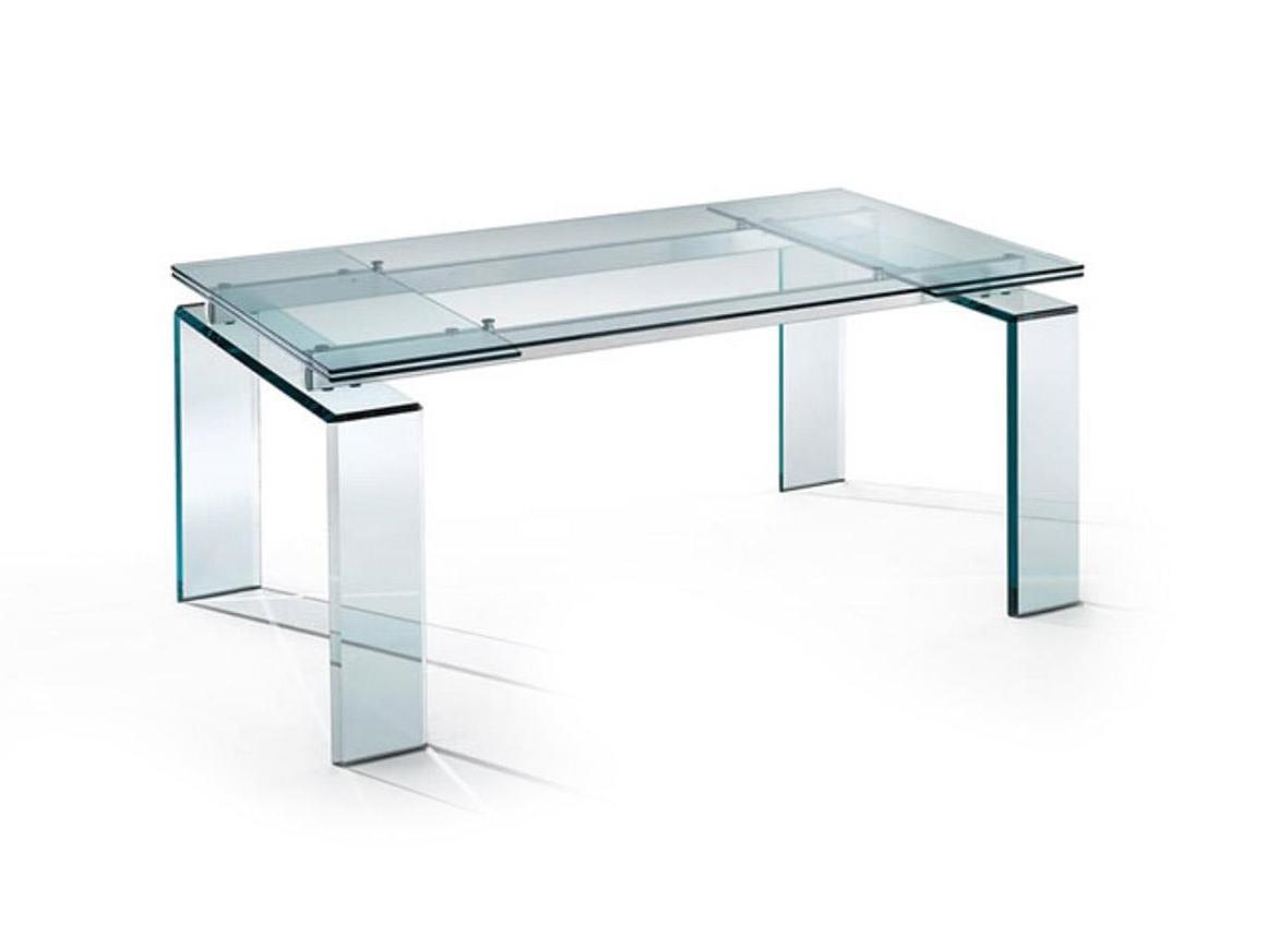 Extending rectangular glass table | Dardo by Reflex