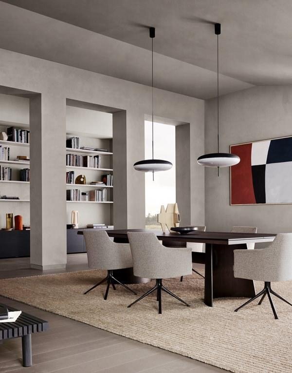 Swivel fabric chair with armrests | Stanford Bridge by Poliform