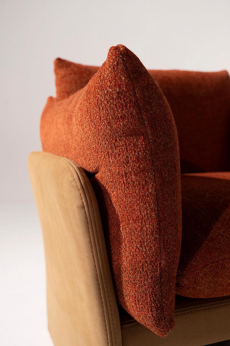 Cotton and microfiber armchair with armrests | Farfalle by Mantellassi 1926