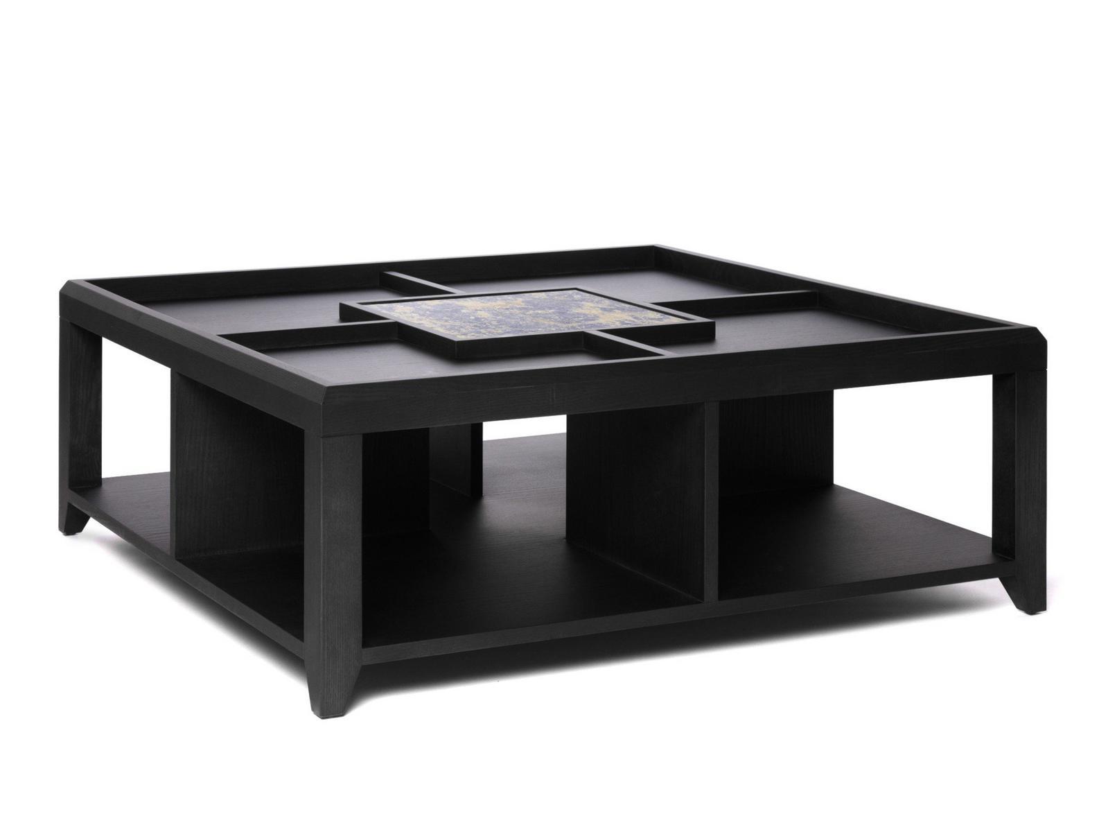 Low wooden coffee table with storage space | Mileto by Ezio Bellotti