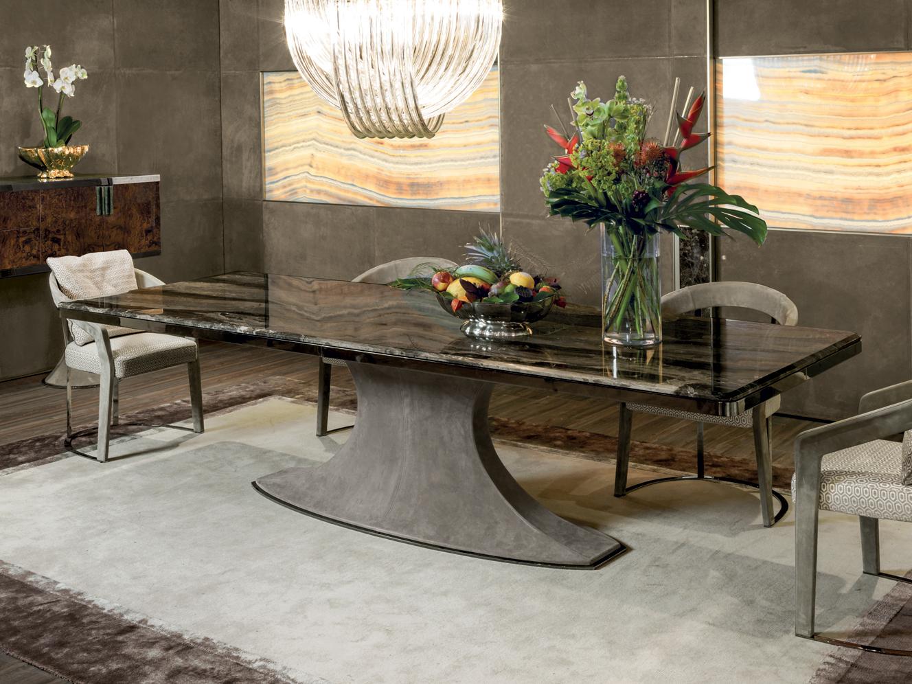 Rectangular metal table | Hubert by Longhi