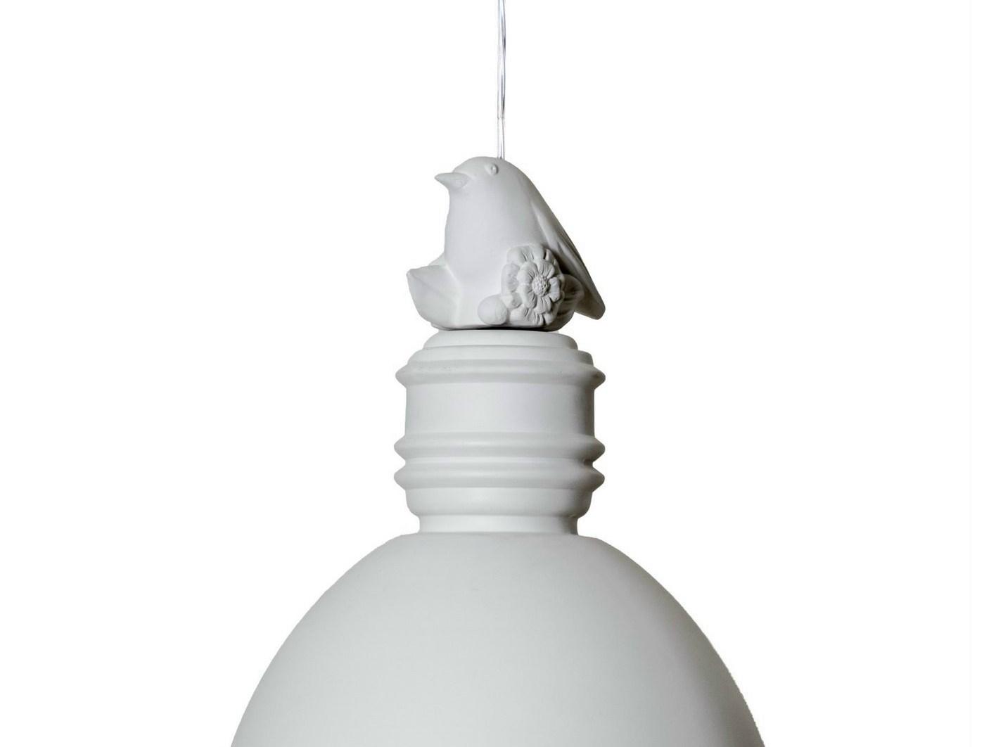 White-paste decoration for pendant lamp, little bird shaped | Pepo by Karman
