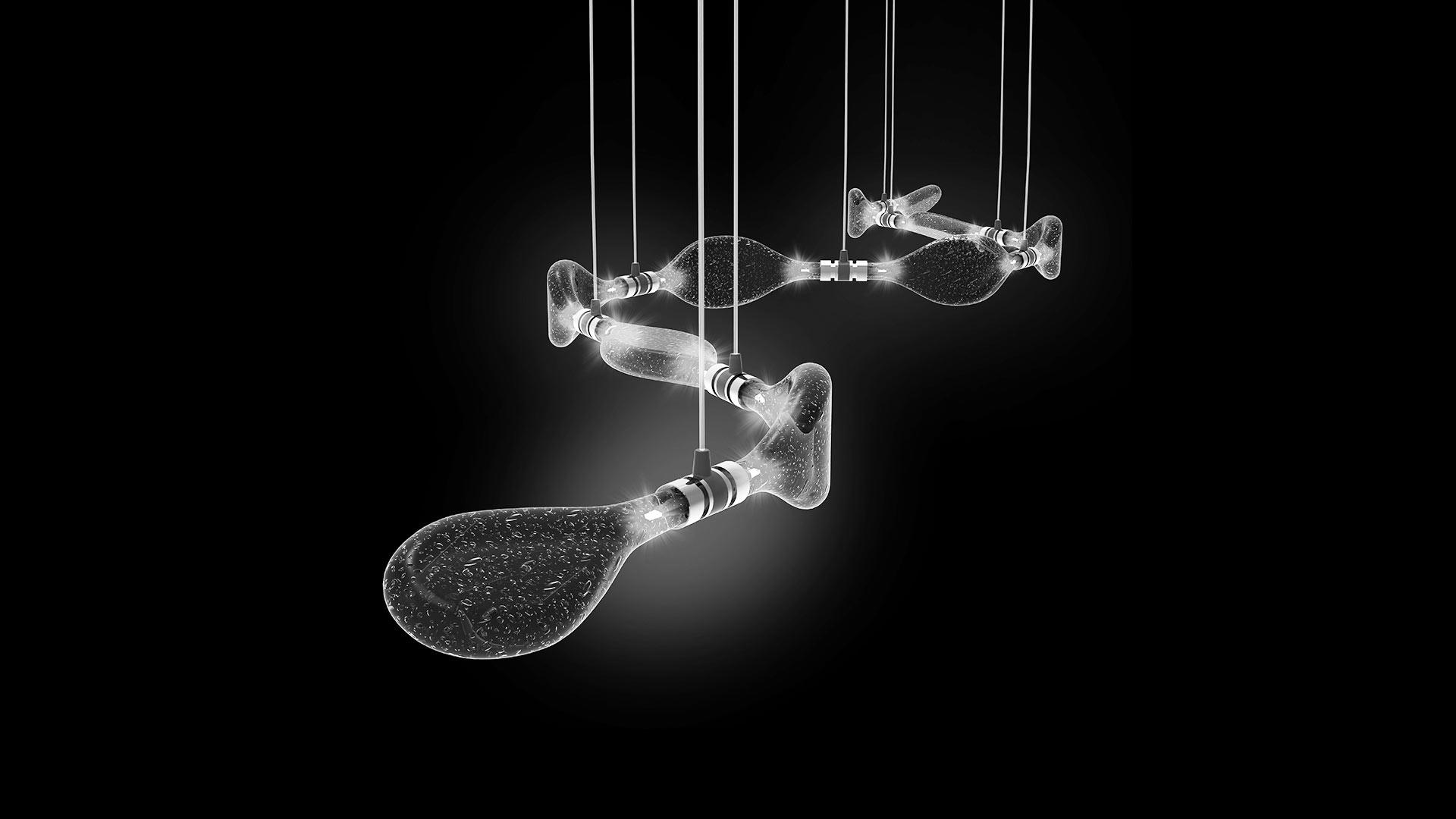 LED blown glass pendant lamp | Firefly by Reflex