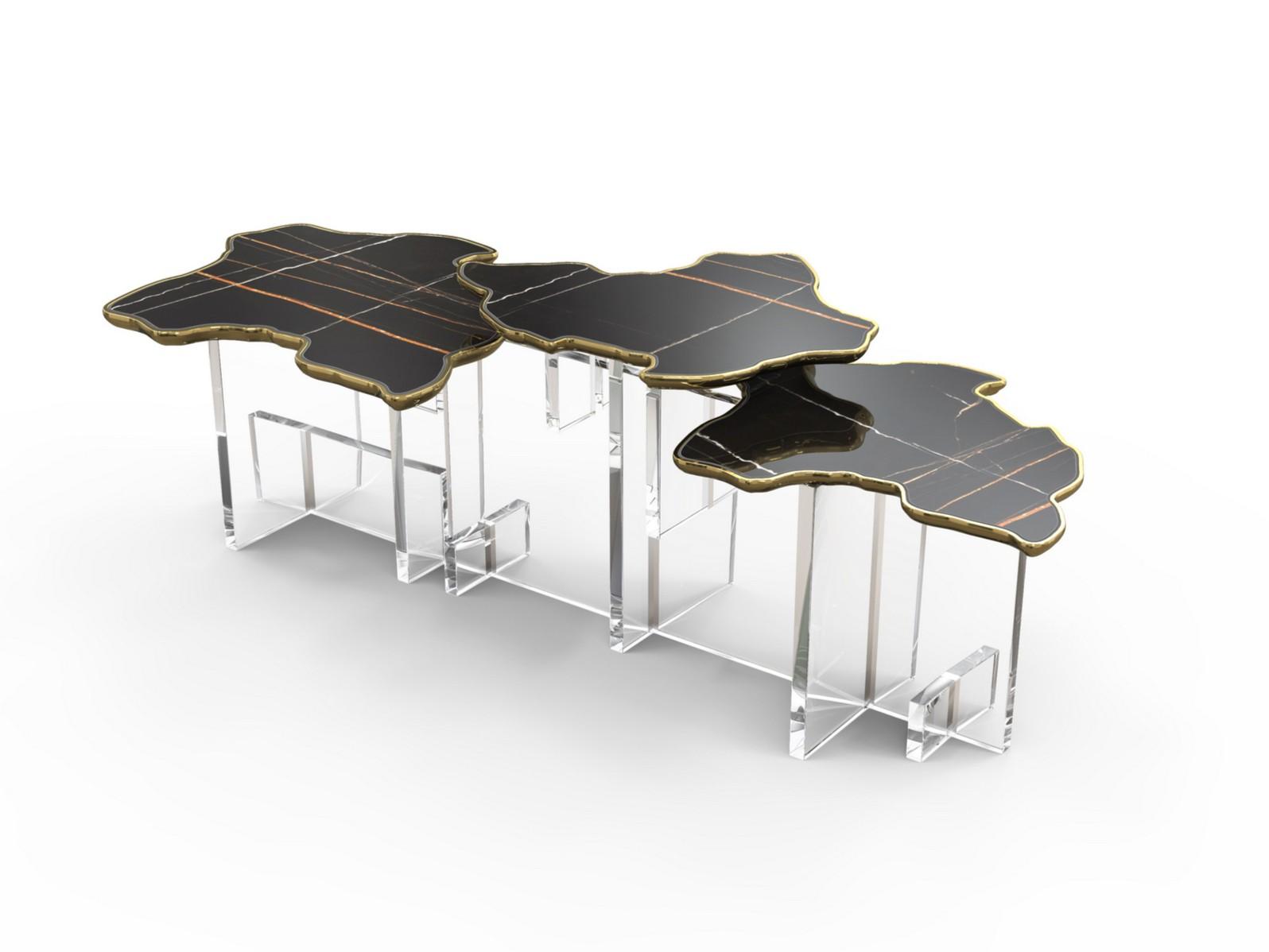 Coffee table with marble top and acrylic base | Monet Xl by Boca Do Lobo