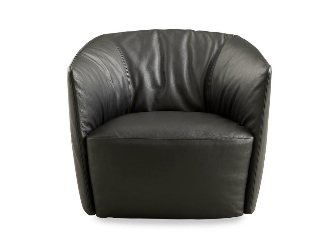 Upholstered leather armchair | Santa Monica by Poliform
