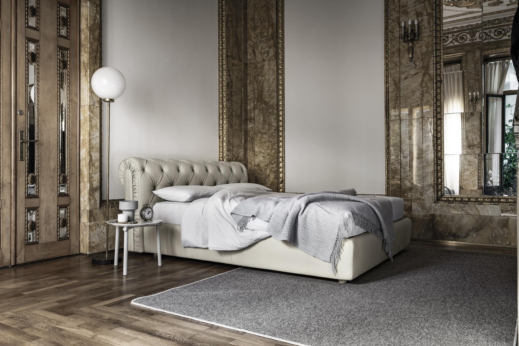 Double bed with tufted headboard | Exige by Bolzan letti