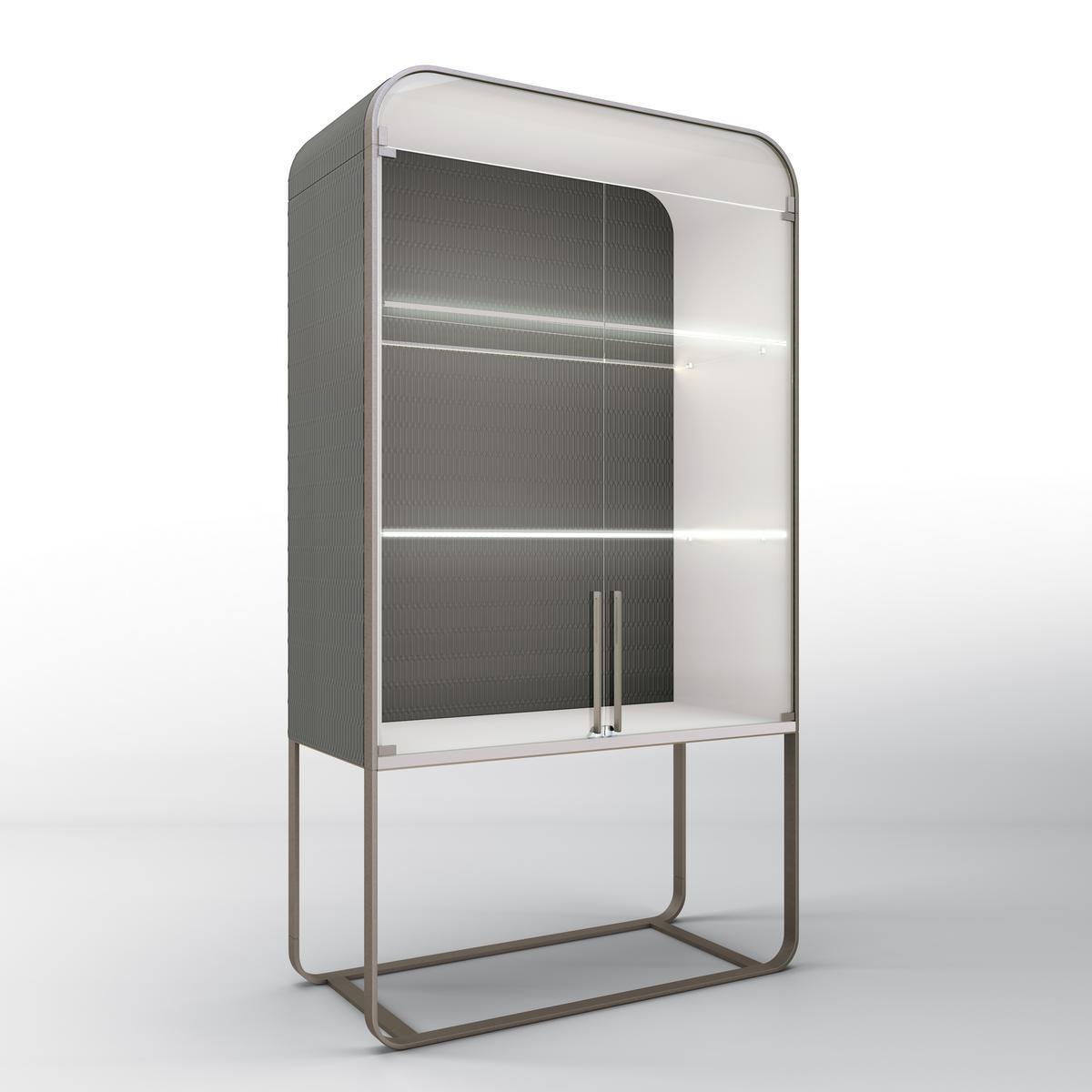 Metal display cabinet with integrated lighting | Estelle by Bruno Zampa