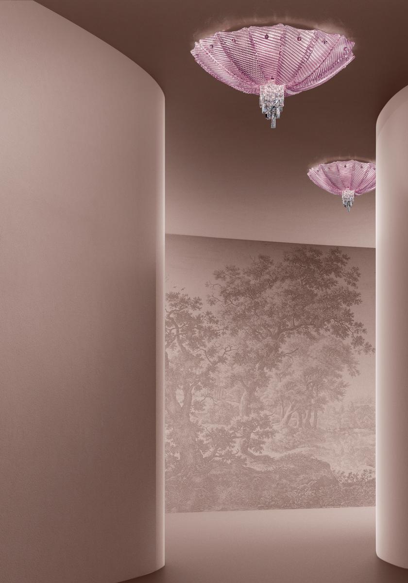 Glass ceiling light with crystals | Manin by Sylcom