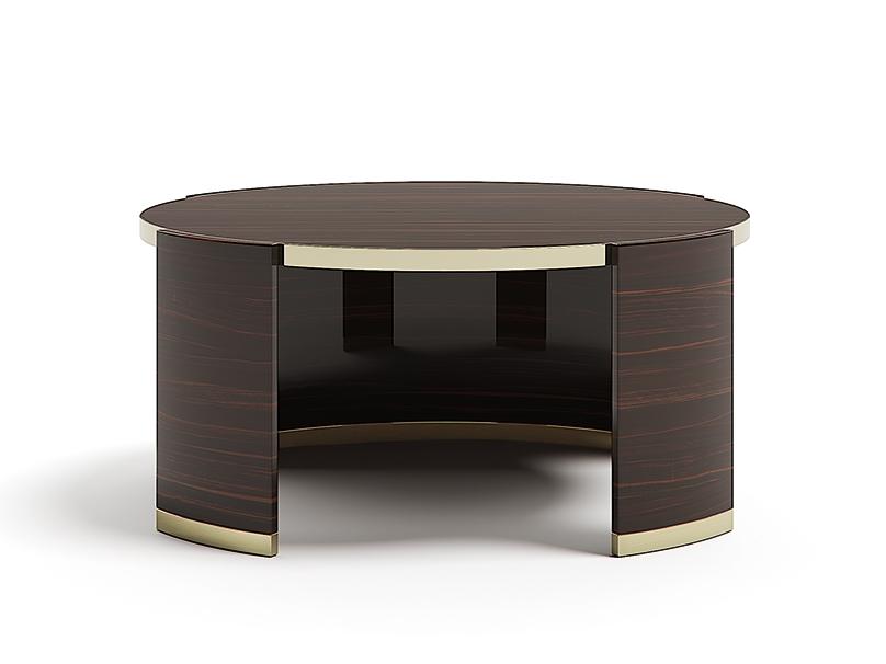 Low round wooden coffee table | Jewel 90 by Capital Collection