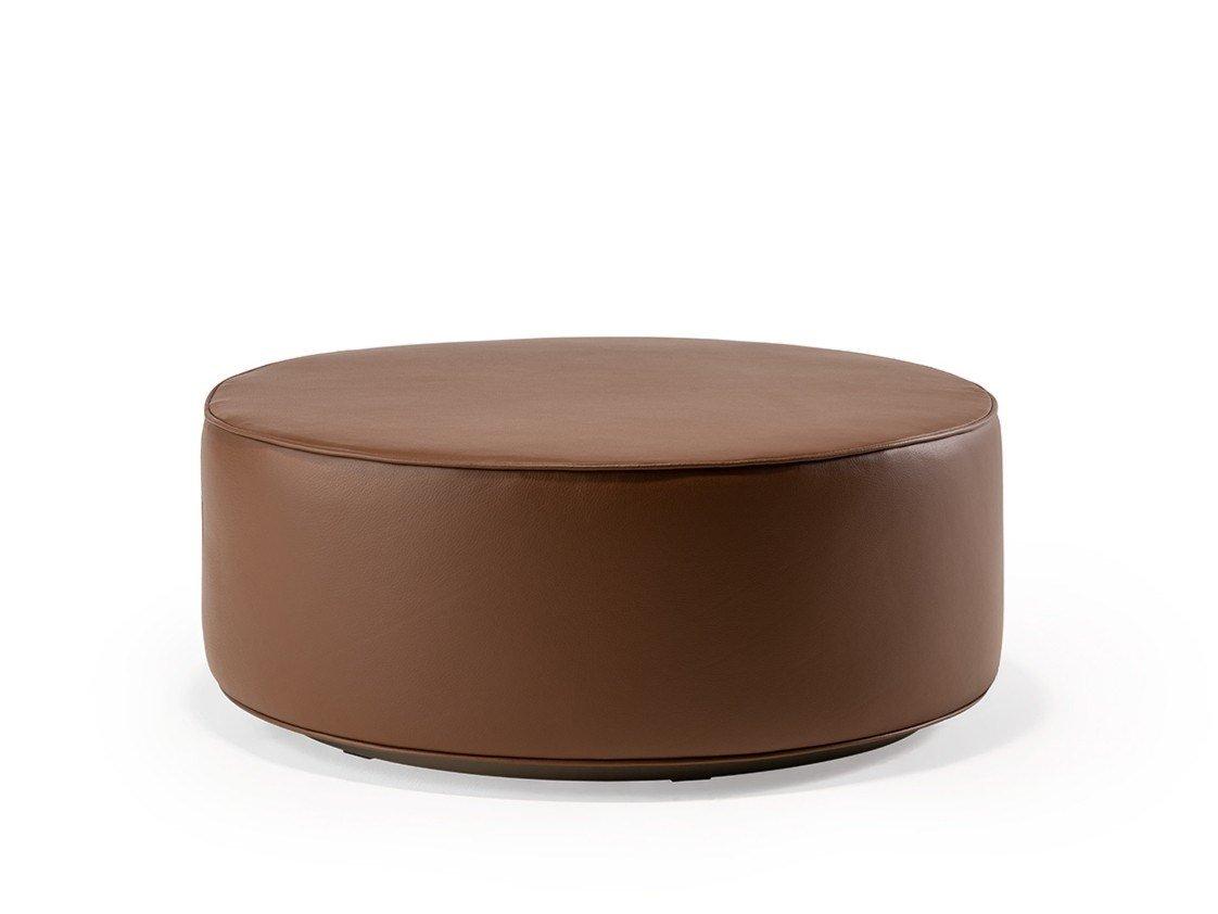 Round leather pouf | Circle by Reflex