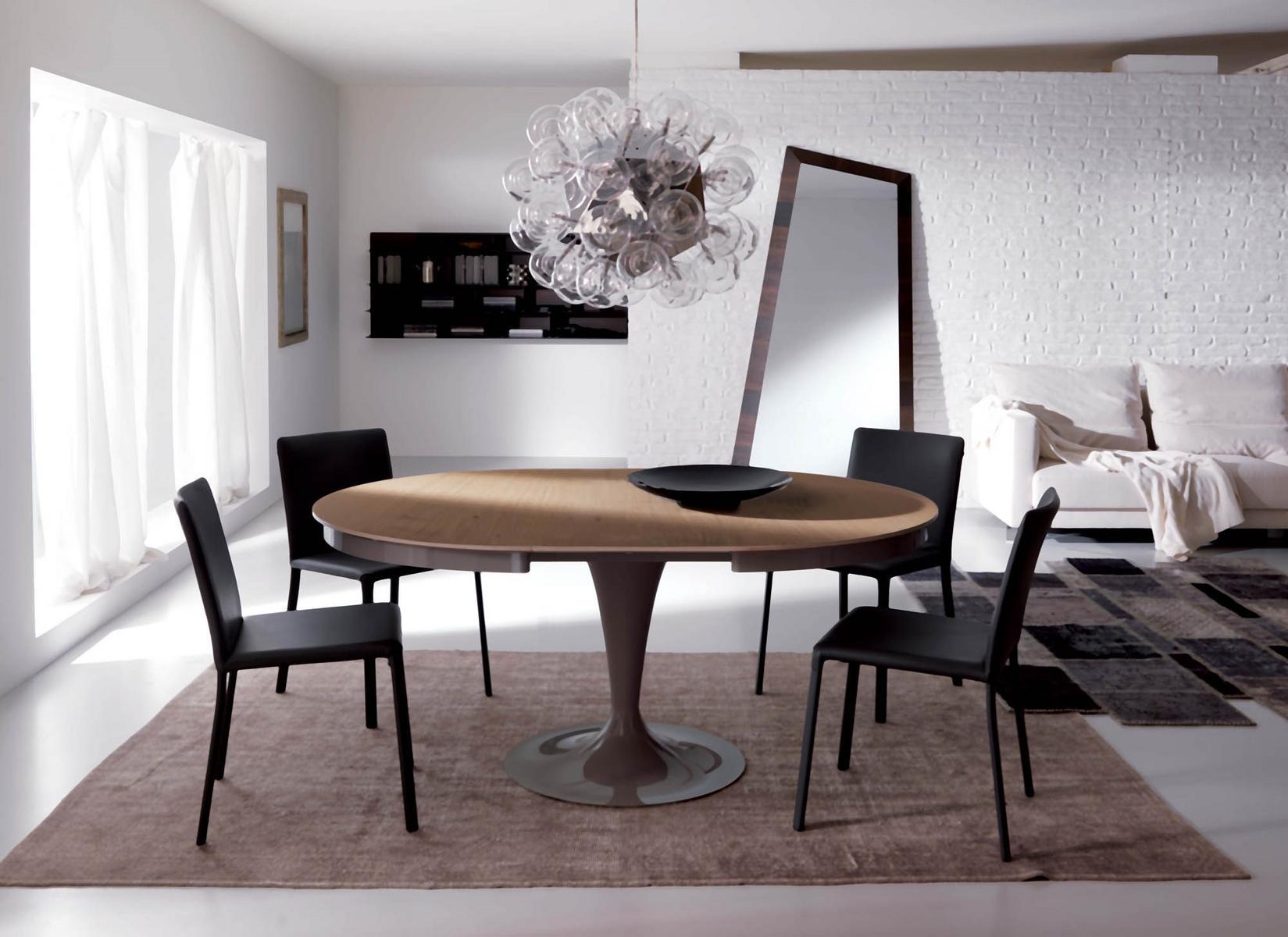 Round wooden table | Eclipse Legno by Ozzio Italia
