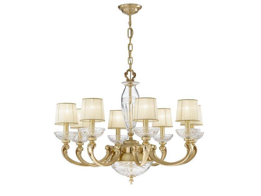 French Gold chandelier with crystal | Ofelia 257/8+2 by Possoni Illuminazione