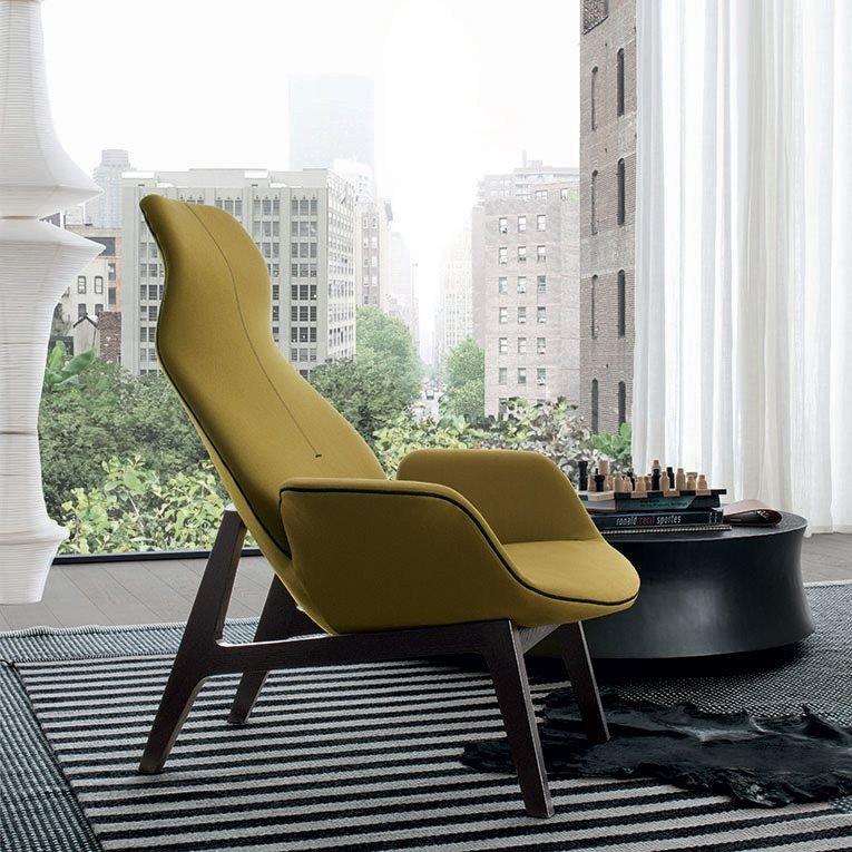 Fabric armchair with headrest | Ventura Lounge by Poliform