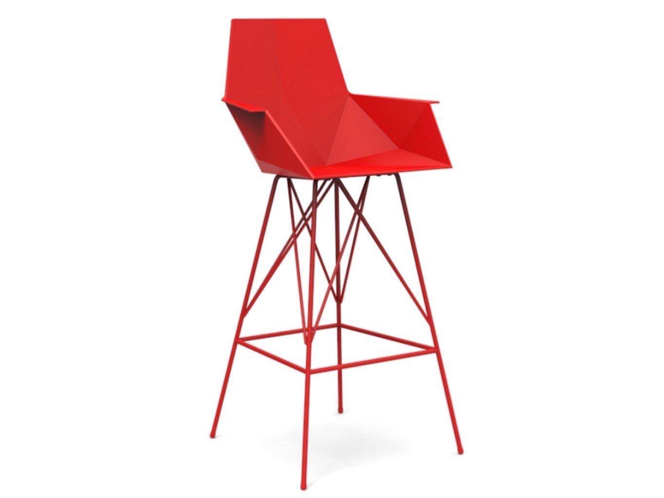 Polypropylene garden stool with armrests | Faz by Vondom