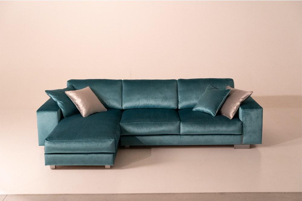 Sectional velvet sofa with chaise longue | You Glam by Mantellassi 1926