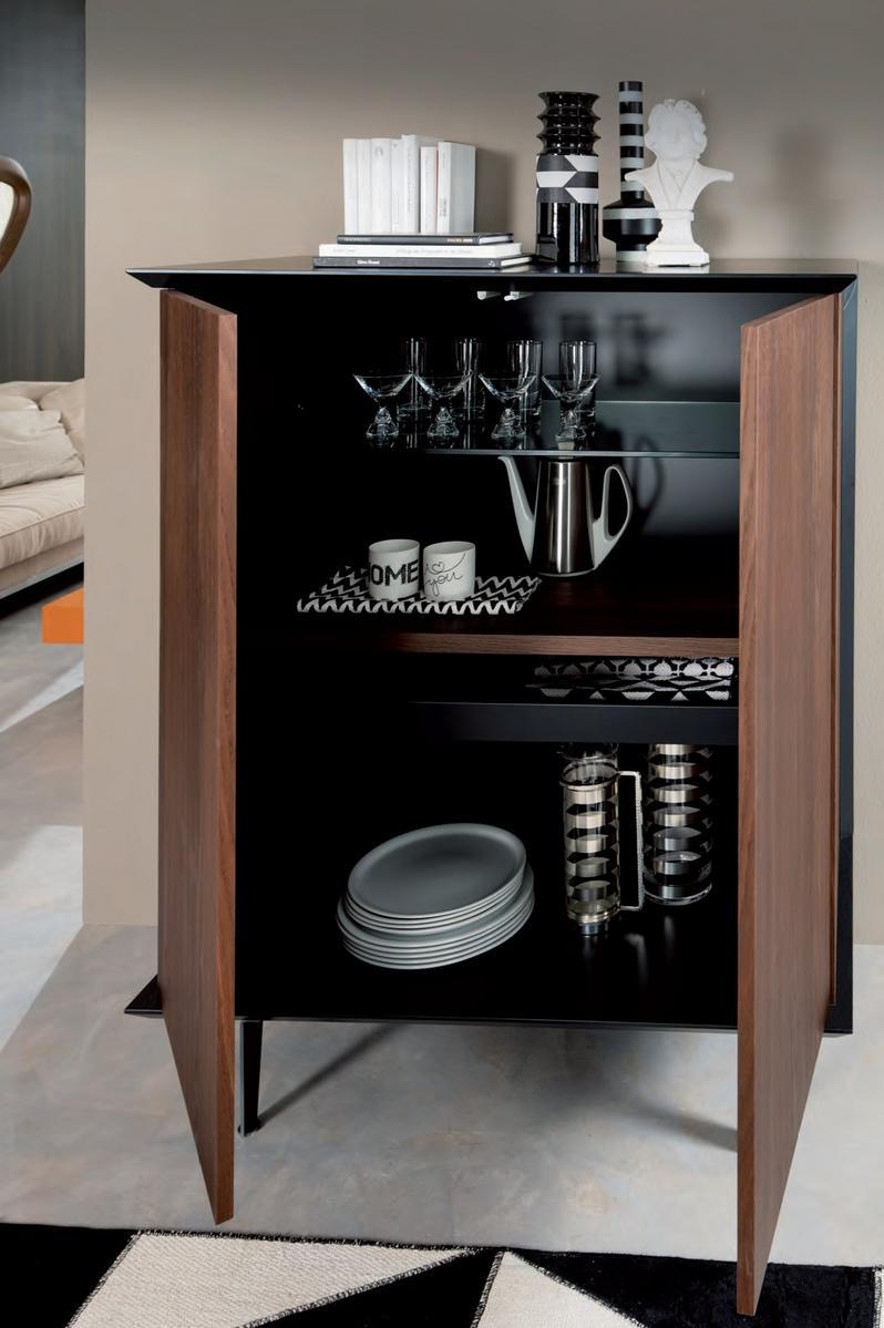 Wooden highboard with sliding doors | Brera by Ozzio Italia