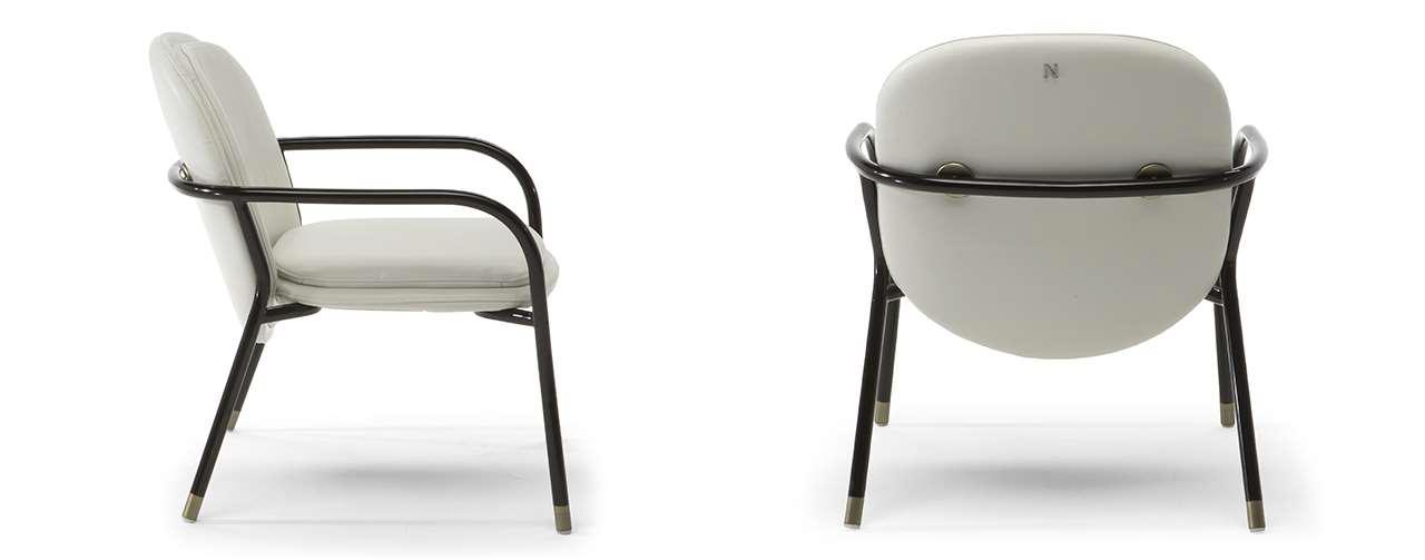 Leather chair with armrests | Itria by Natuzzi Italia