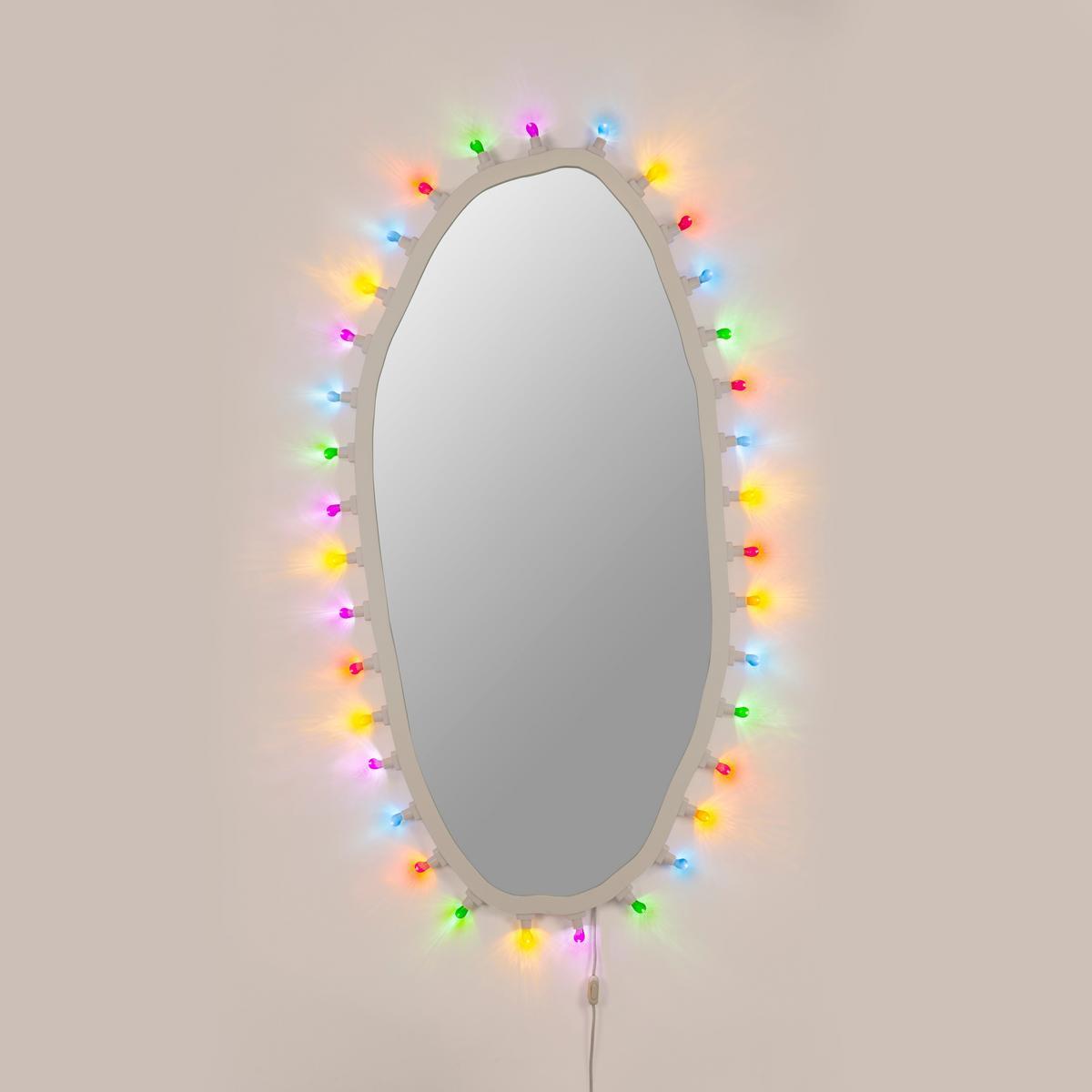 Wall-mounted mirror with integrated lighting | Luminaire Big by Seletti