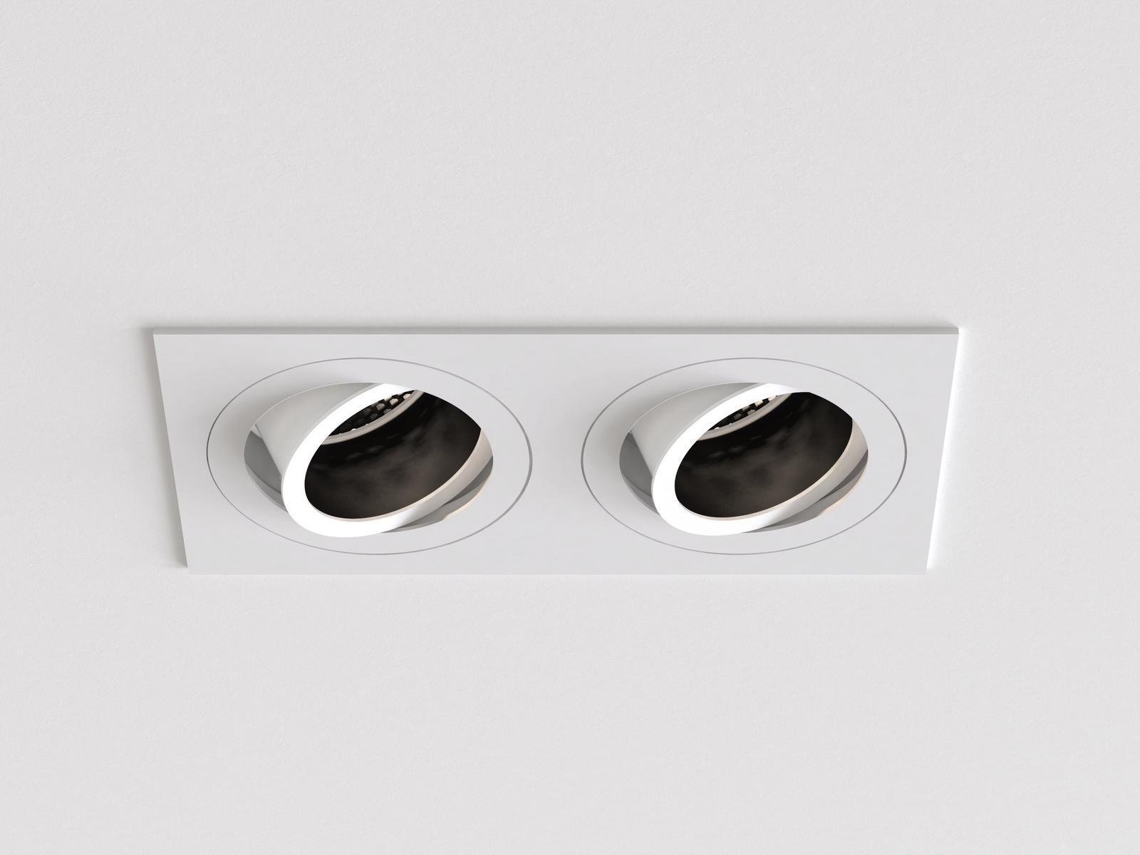 LED adjustable recessed metal spotlight | Pinhole Square Twin Adjustable by Astro lighting