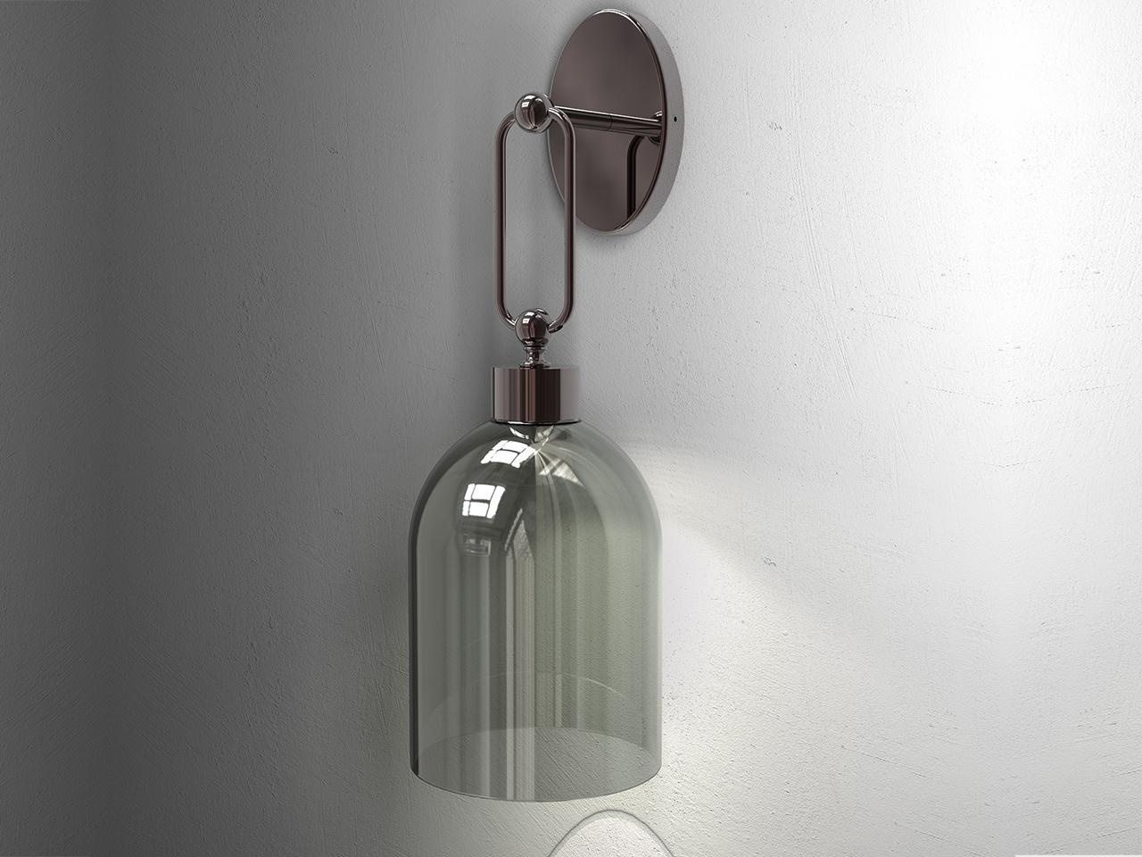 LED direct light blown glass wall lamp | Valentina 4025/apg by Italamp