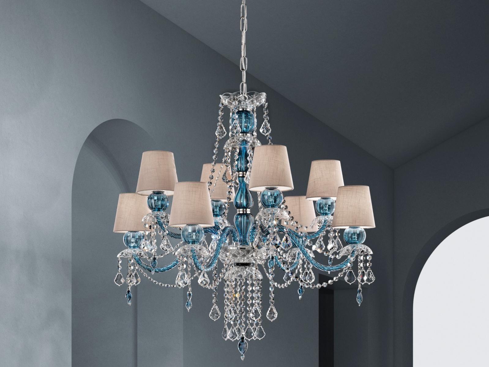 Glass chandelier with crystals | Michiel by Sylcom