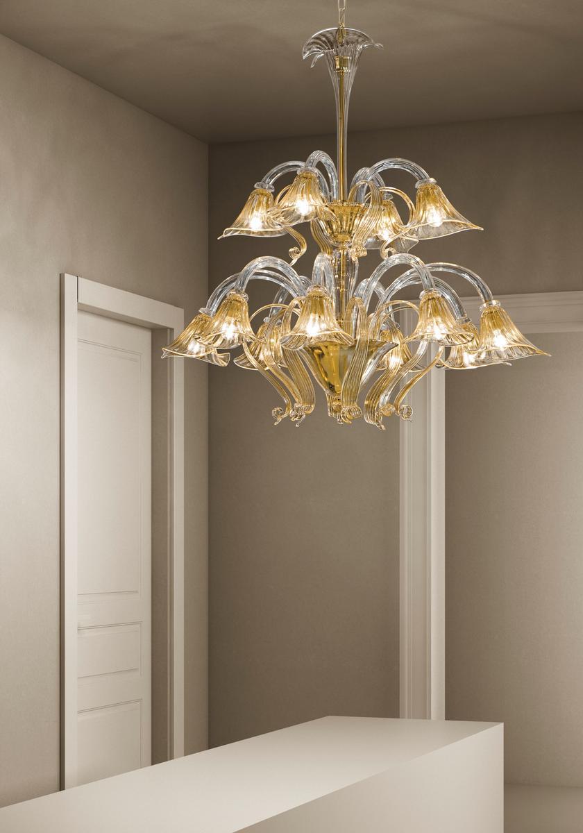 Blown glass chandelier | Grimani by Sylcom