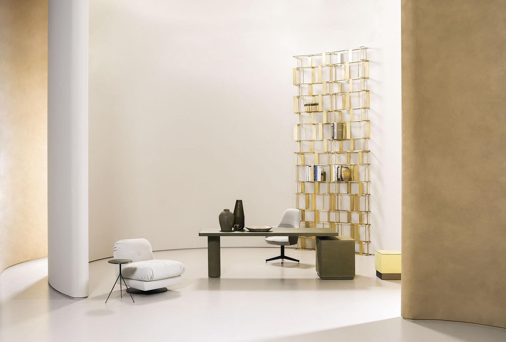 Open double-sided metal bookcase | Rafiki by Baxter