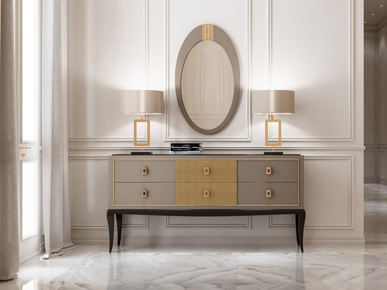 Chest of drawers in wood with decoration on the drawers | Pr.110 by Stella del Mobile