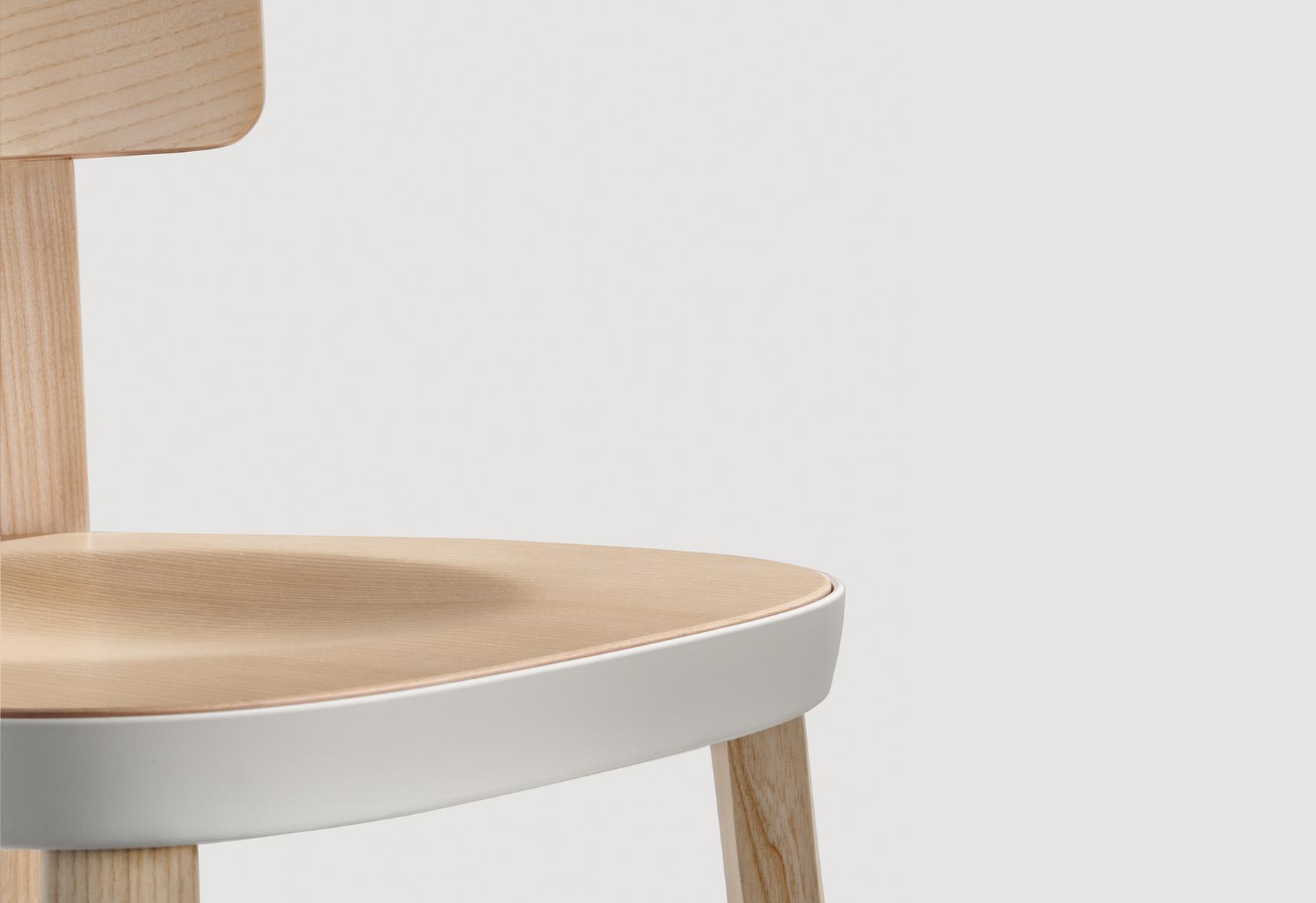 High ash stool with footrest | Folk 2937 by Pedrali