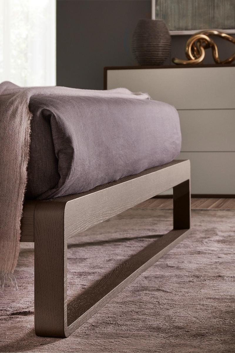 Wooden double bed with upholstered headboard | Martin by Olivieri