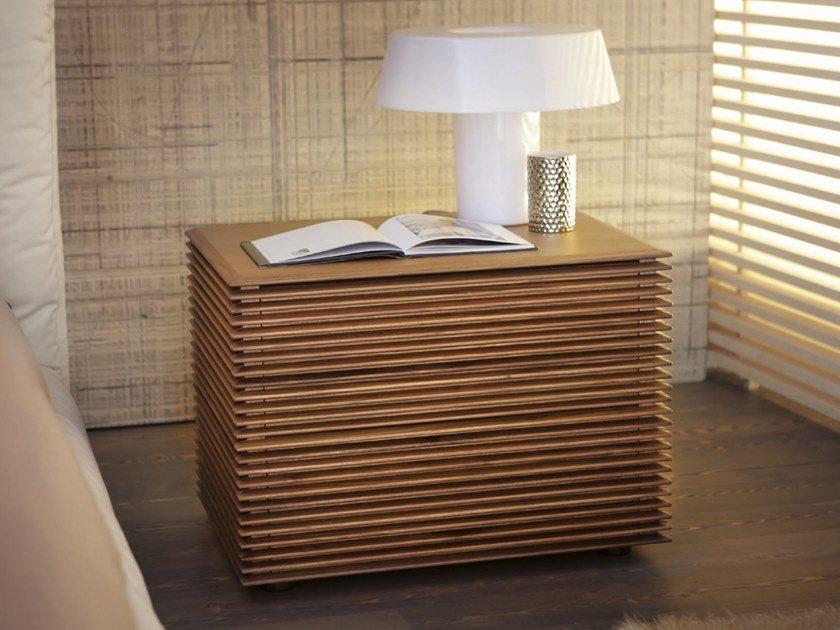 Wooden bedside table with drawers | Riga by Porada