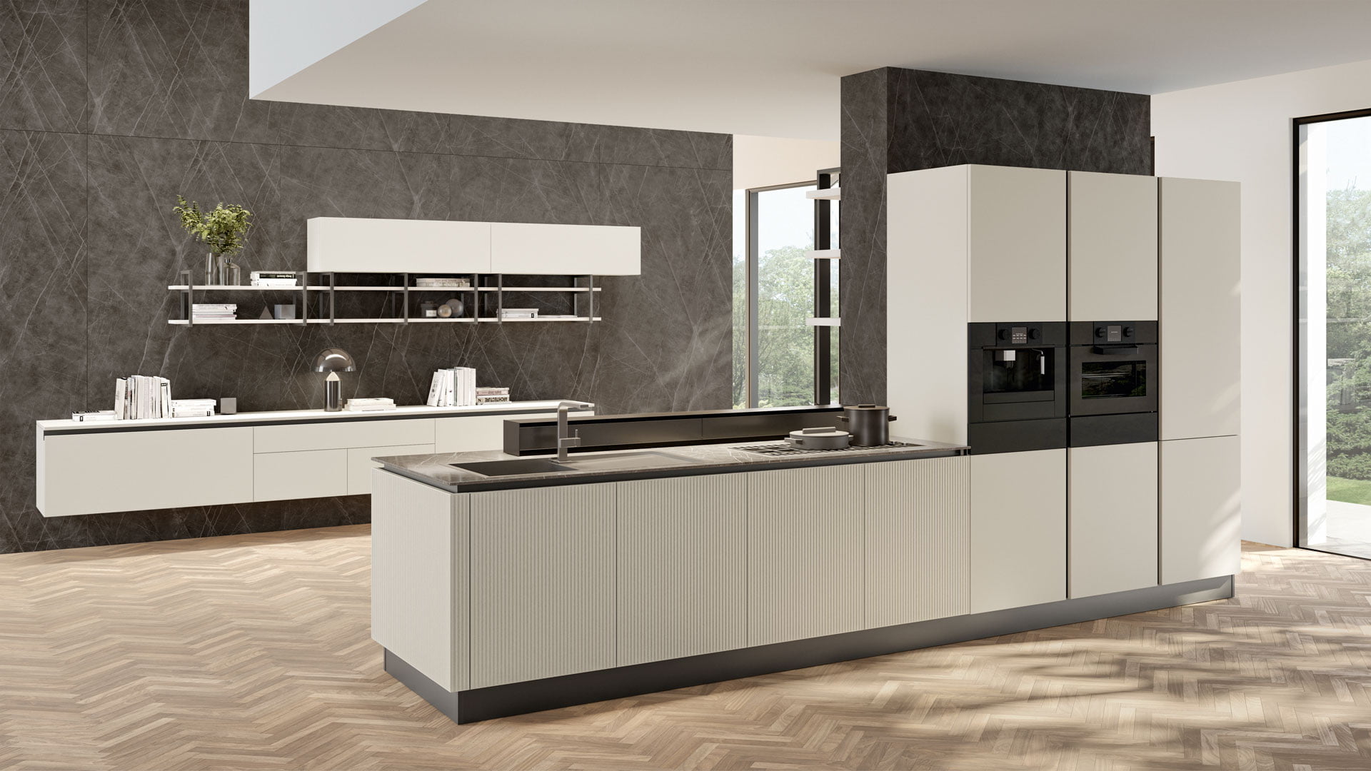 Pet kitchen without handles Lube Cucine Round